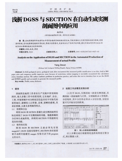 浅析DGSS与SECTION在自动生成实测剖面图中的应用