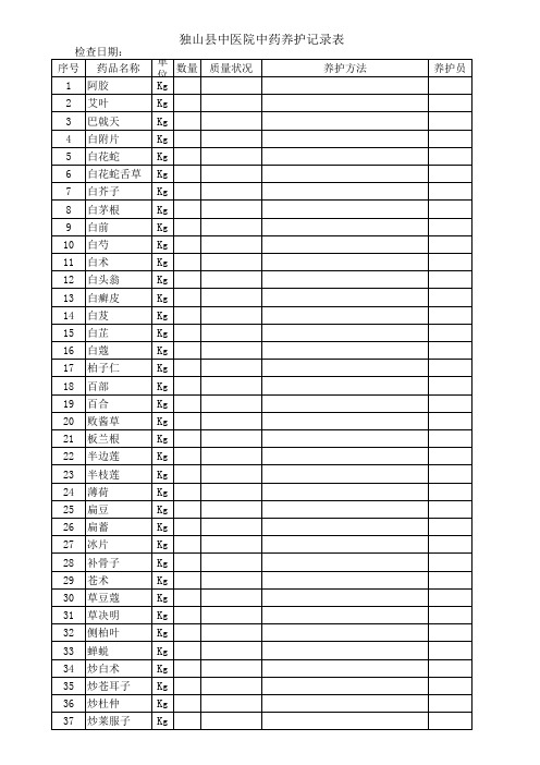 中药养护记录