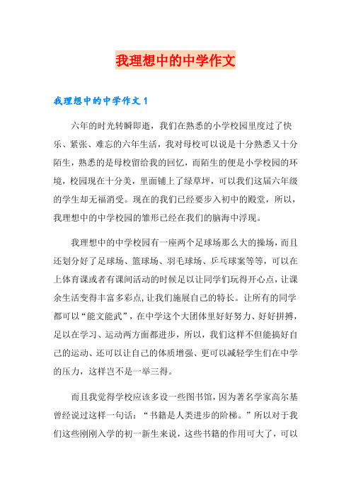 我理想中的中学作文