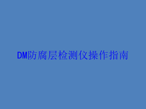 DM防腐层检测仪操作指南培训课件