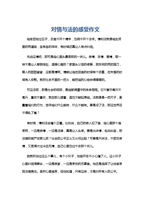 对情与法的感受作文