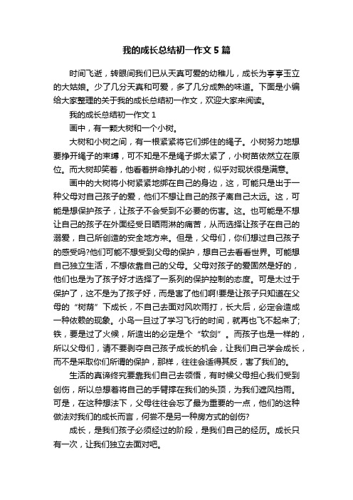 我的成长总结初一作文5篇