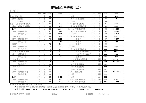 畜牧报表