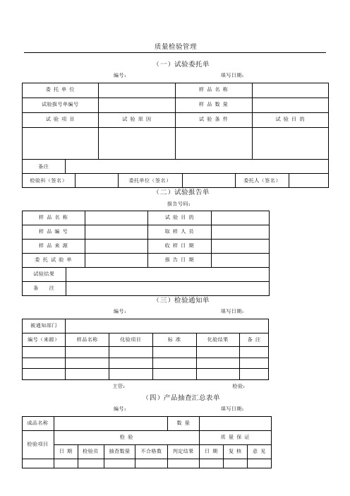 质量检验管理及流程