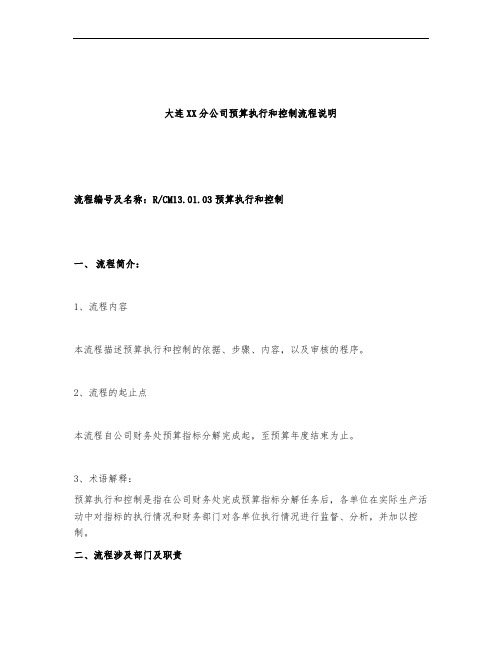 预算执行和控制流程说明