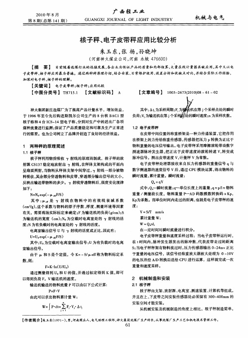 核子秤、电子皮带秤应用比较分析