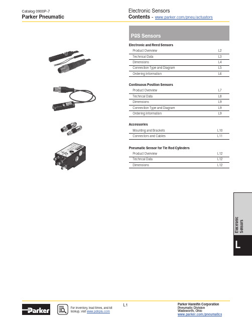 Parker Hannifin 电子传感器和 Reed 传感器产品介绍说明书