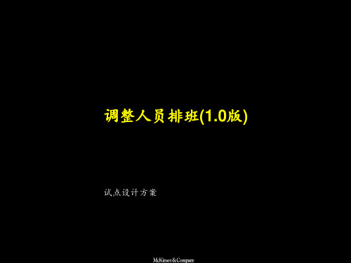 中国工商银行调整人员排班试点设计方案