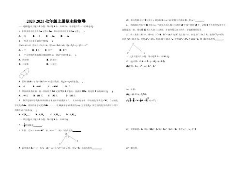 2020-2021七年级上册数学期末考试试卷