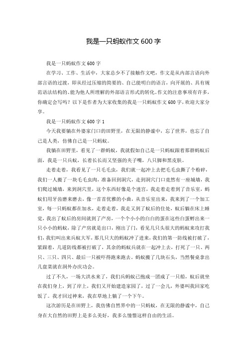 我是一只蚂蚁作文600字