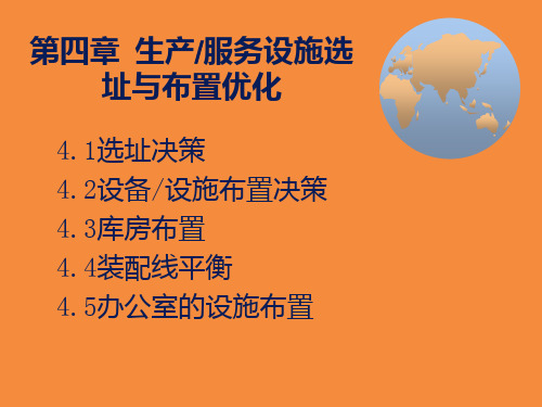 企业生产管理第四章生产选址布置优化PPT课件