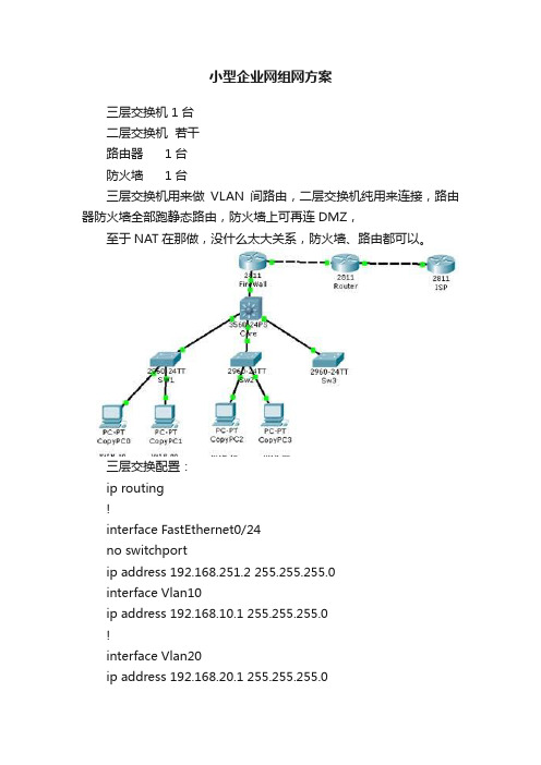 小型企业网组网方案