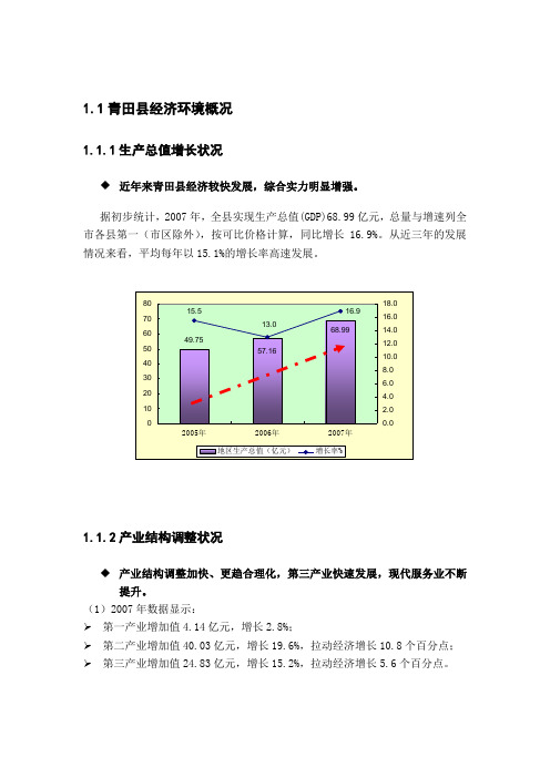 青田县经济环境概况