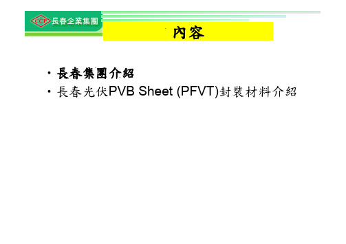 长春化学PVB资料