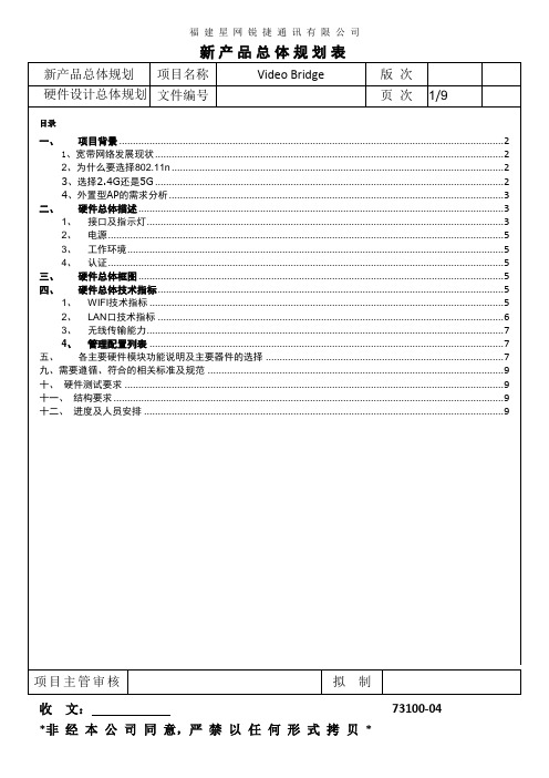 硬件总体规划(部分完成)