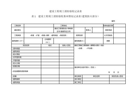 消防工程自验收表格