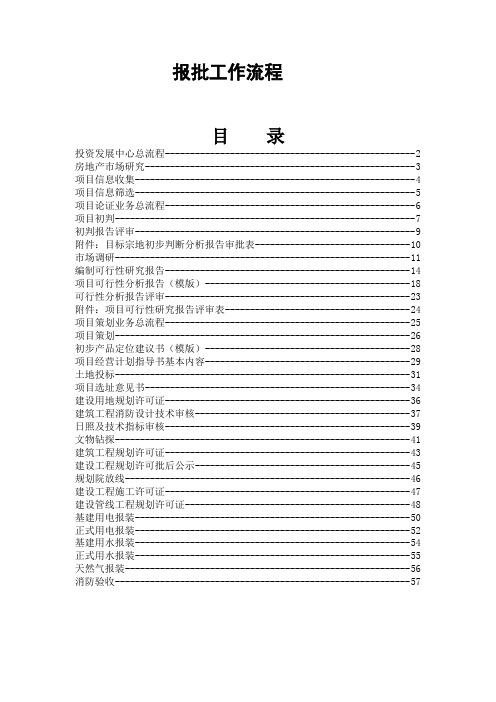 某建设项目报批工作流程