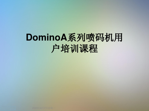 DominoA系列喷码机用户培训课程