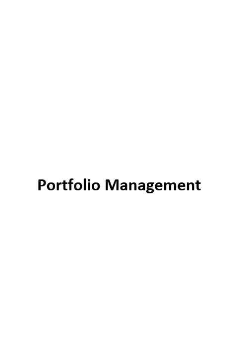 2018-CFA-level-1-知识点——Portfolio-Management