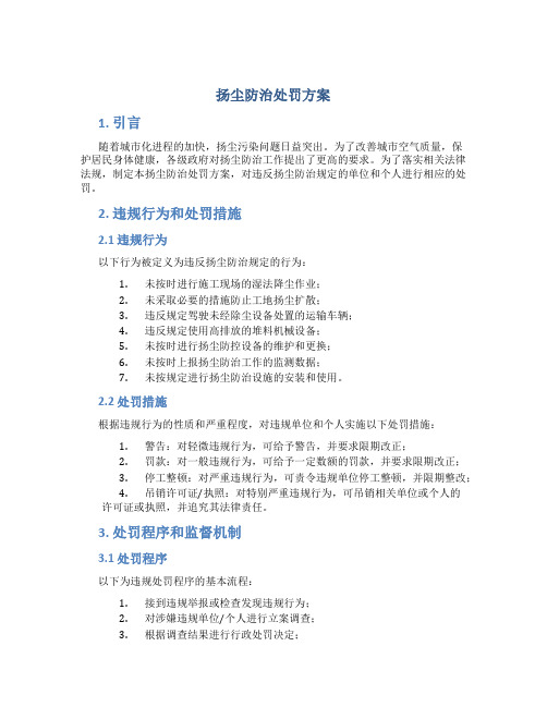 扬尘防治处罚方案