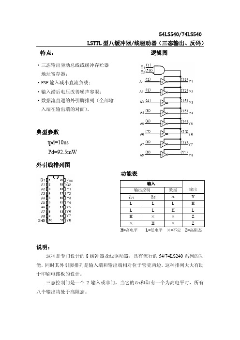 54ls540,74ls540中文资料