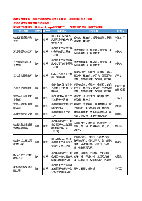 2020新版山东省临沂橡胶板工商企业公司名录名单黄页大全26家