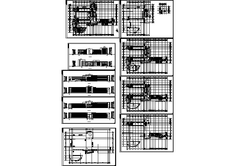 北京某中学1.7万平米四层框架结构教学综合楼平立剖面设计CAD图纸