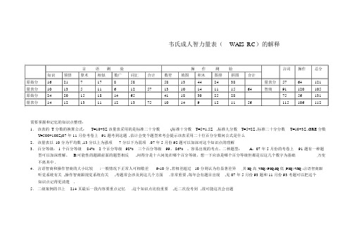 韦氏成人智力量表