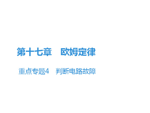 第17章 重点专题4 判断电路故障—人教版九年级物理全册课堂学习课件PPT