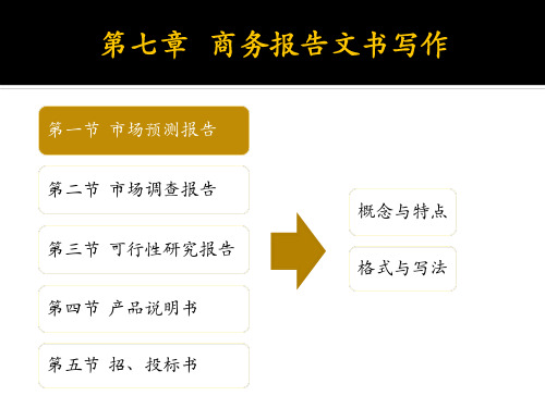 第七章   商务报告文书写作  《商务助理》PPT课件