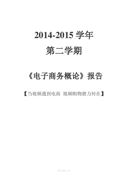 电子商务概论报告