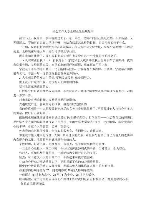 社会工作大学生职业生涯规划书