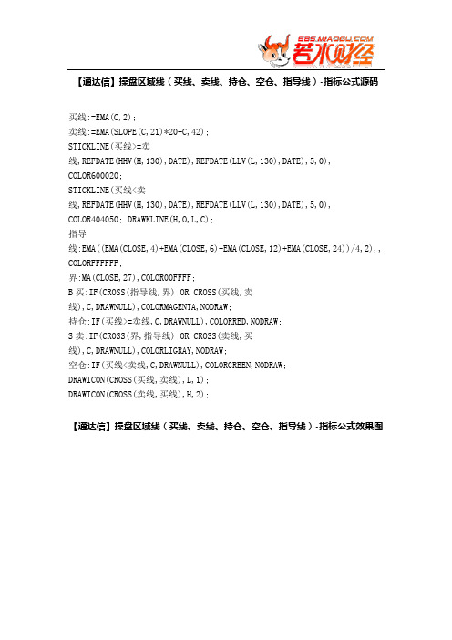 【股票指标公式下载】-【通达信】操盘区域线(买线、卖线、持仓、空仓、指导线)