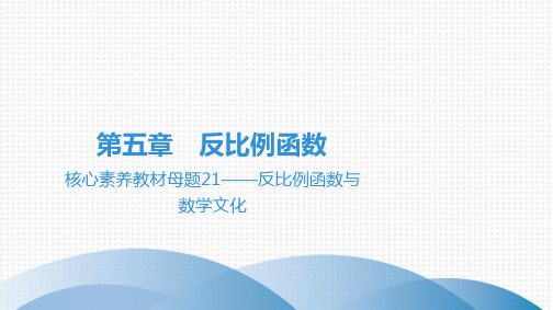 2022年人教版中考数学总复习教材母题21——反比例函数与数学文化