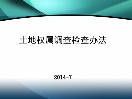 土地权属调查检查