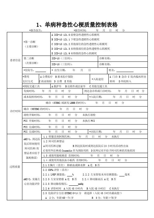 单病种质量控制表单(复杂的)