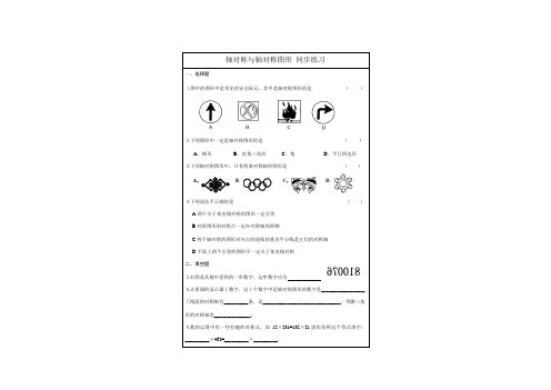 八年级数学轴对称与轴对称图形 同步练习 苏科版 试题