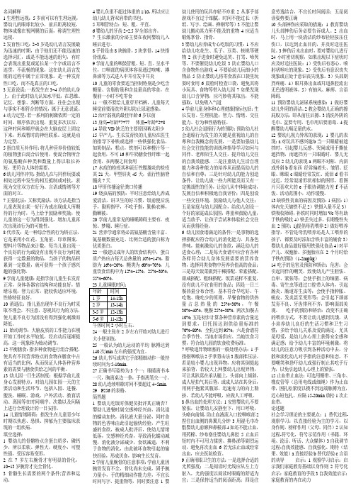 学前儿童卫生学复习资料