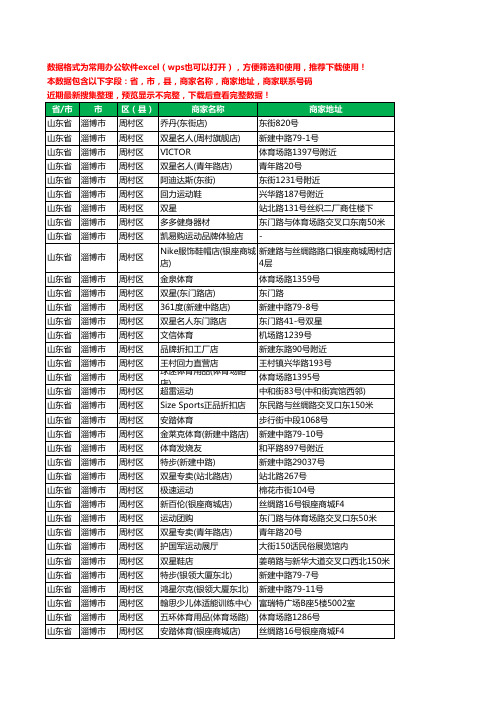 2020新版山东省淄博市周村区体育用品工商企业公司商家名录名单联系电话号码地址大全45家