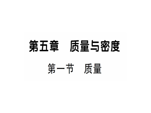 第五章 第一节 质量—2020年秋沪科版八年级上册物理课件