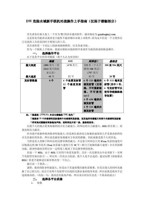 DW危险水域新手联机对战操作上手指南