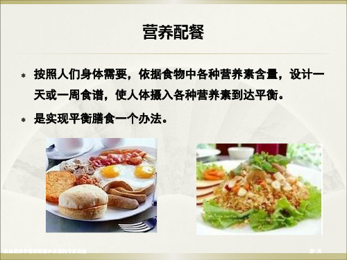 食品营养学营养配餐和食谱制专家讲座