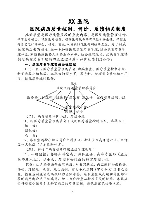 医院运行或终末病历质量控制、评价及反馈系统要点