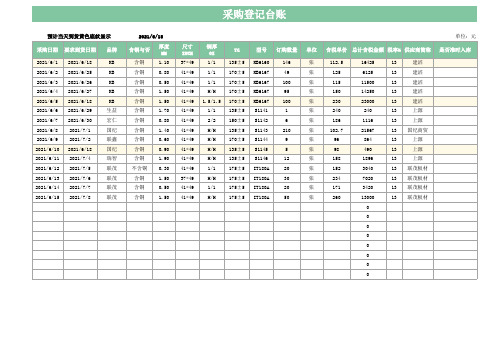 采购登记台账