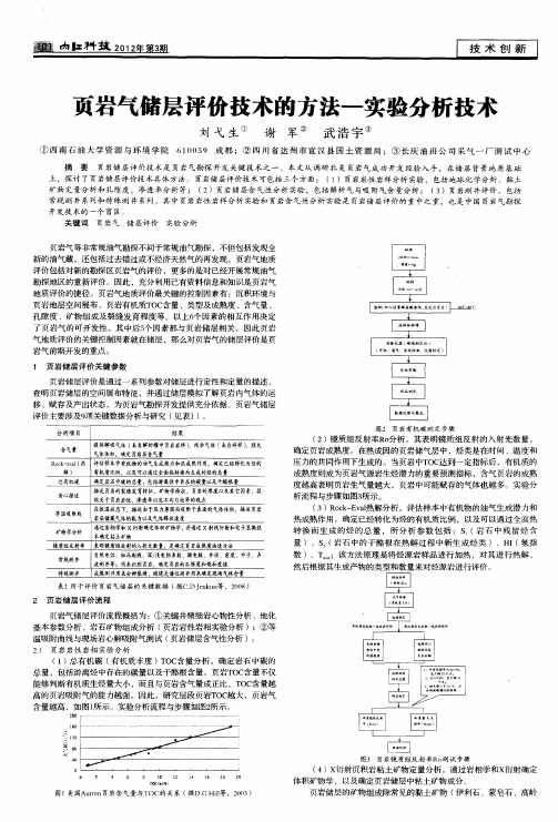 页岩气储层评价技术的方法一实验分析技术