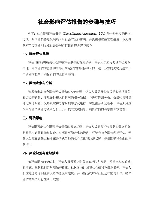 社会影响评估报告的步骤与技巧