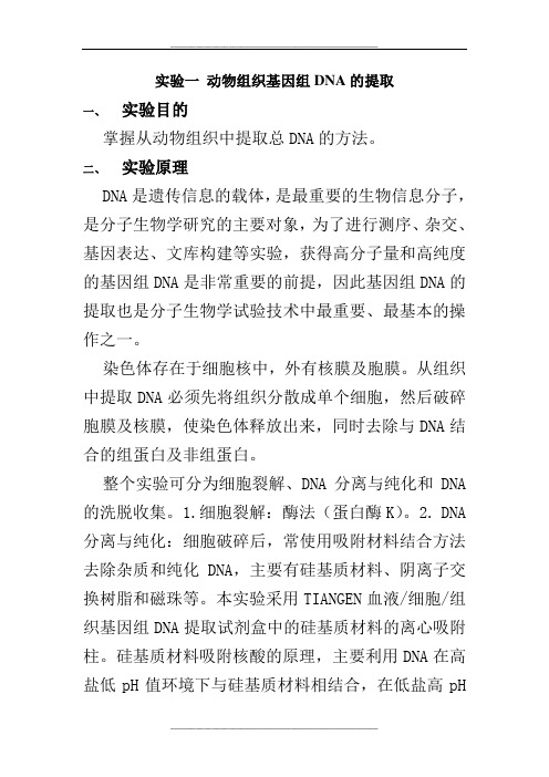 动物组织基因组DNA的提取