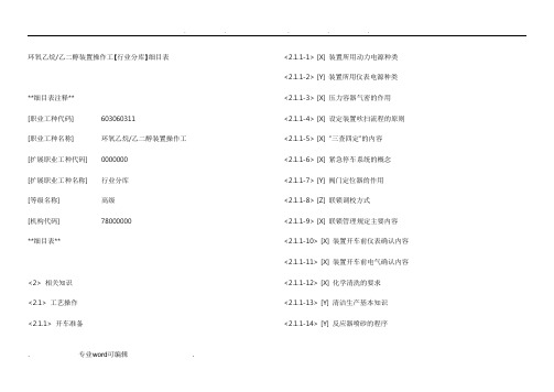 环氧乙烷_乙二醇装置操作工(高级)