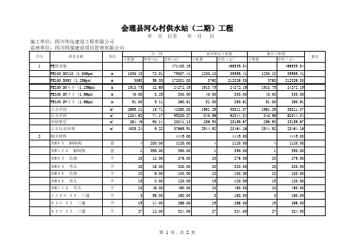 工程明细表