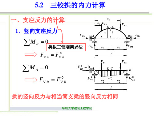 5.2 三铰拱的内力计算